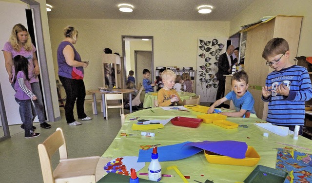 In Betrieb genommen: Blick in einen Gr...des Kindergartens im Generationenhaus.  | Foto: Gollrad