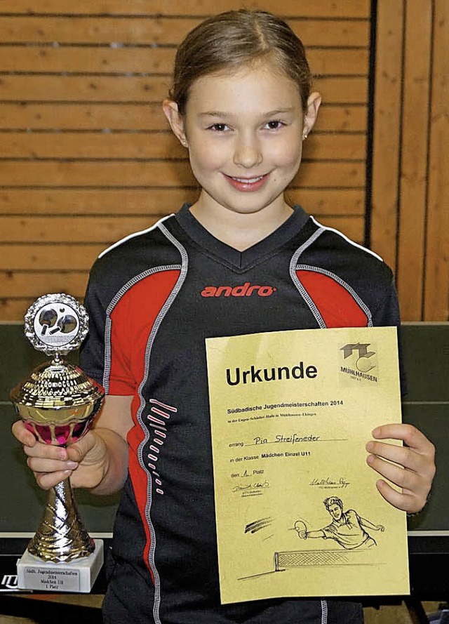 Pia Streifenender vom Tischtennisclub ... in ihrer Altersklasse (U11) erobert.   | Foto: Verein
