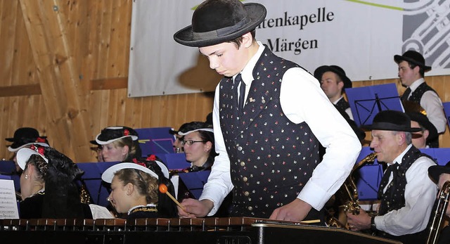 Fr seine Einlage am Xylofon erhielt  Lukas Bohnenstengel viel Applaus.  | Foto: Joachim Frommherz