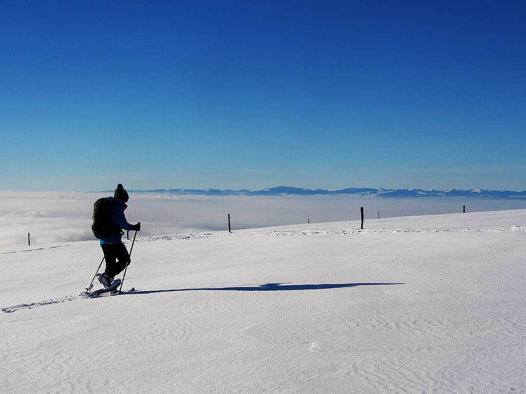 Das Jahr legte einen Bilderbuchstart hin. Zumindest auf den Bergen, wie hier auf dem Schauinsland, gab’s am Neujahrstag reichlich Schnee und Sonne pur.