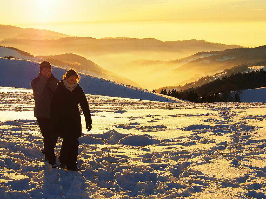 Das Jahr legte einen Bilderbuchstart hin. Zumindest auf den Bergen, wie hier auf dem Schauinsland, gab’s am Neujahrstag reichlich Schnee und Sonne pur.