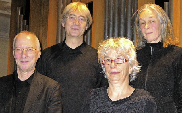 Die Musiker des Abends (von links): Al...  Niedecken und Ursula Wschle-Weiger.  | Foto: Ulrike Spiegelhalter