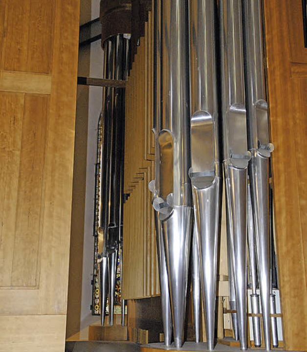 Im Inneren der Orgel findet sich die  ...isten, insgesamt 30 Register bedienen.  | Foto: Manfred Frietsch