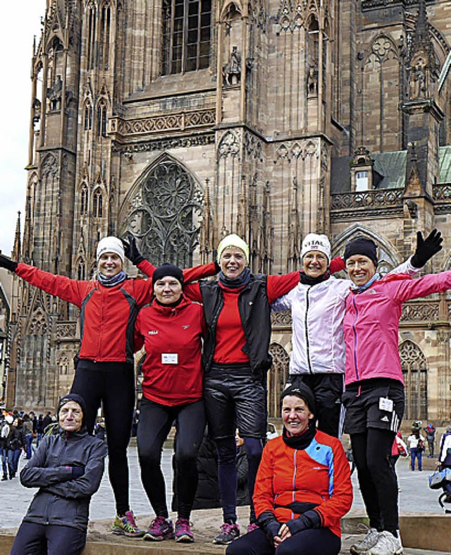 Die Lauffrauen vom Lauftreff der TSG l...einen guten Zweck mit Ziel Straburg.   | Foto: ZVG