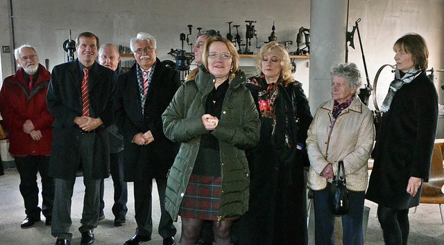 Treffpunkt Schmiede Nollingen: Karin P... Klaus Eberhardt (Zweiter von links).   | Foto: Ingrid Bhm-Jacob