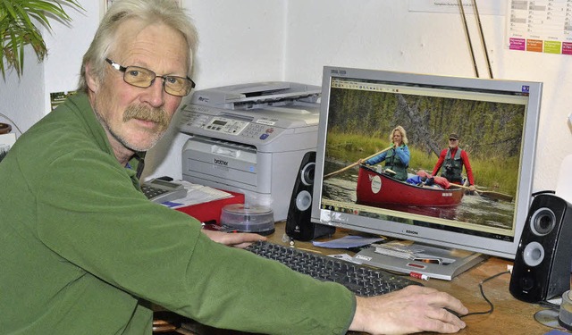 Rolf Schurr   aus Kollmarsreute berich...in fr krebskranke Kinder in Freiburg.  | Foto: Dieter Erggelet