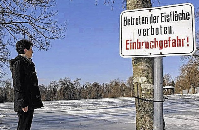 Sie Eisflche auf der Eiswiese ist noc...chuhlaufen ist deshalb noch verboten.   | Foto: Privat