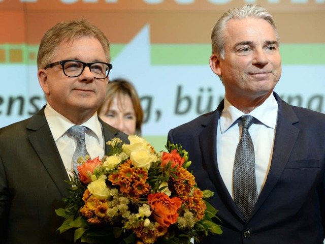 Die Sdwest-CDU behlt ihre Doppelspitze:  Thomas Strobl (rechts) und Guido Wolf  | Foto: dpa