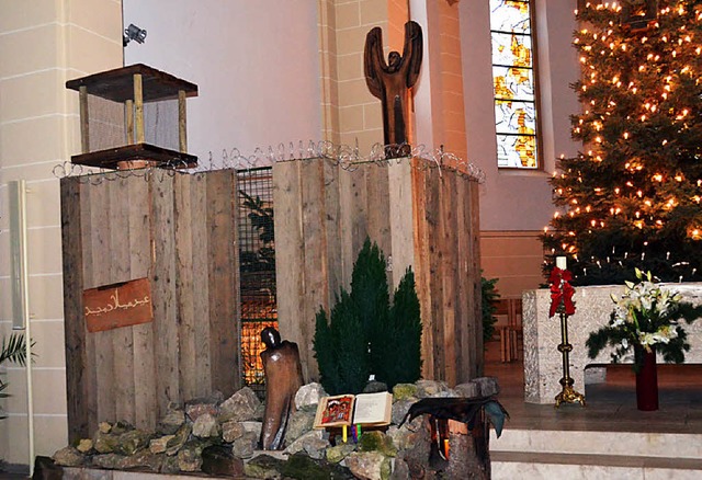 Krippe in St. Bonifatius: Bethlehem hinter der Mauer   | Foto: Nikolaus Trenz