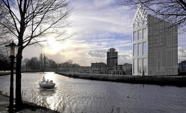 So stellen sich die Architekten  das H... und weitere angedeutete &#8211; vor.   | Foto: Illustration:3D Print Canal House (dpa)
