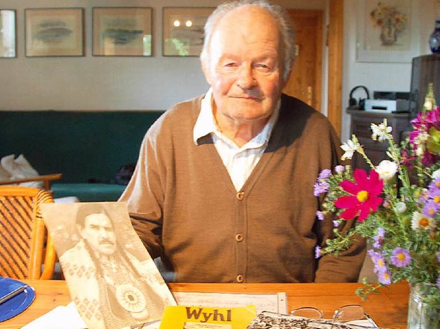 Meinrad Schwrer (83), Wyhl-Veteran un...tstand 2011 zu seinem 80. Geburtstag.   | Foto: Archivfoto: Hans-Jrgen Trul