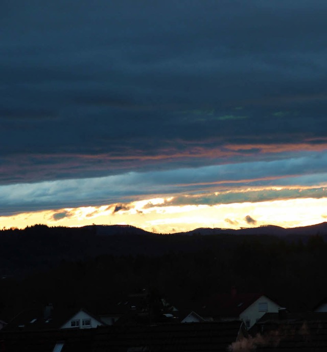 Warmer  Schwrstdter Morgenhimmel am 10. Januar.   | Foto: H. Kohler