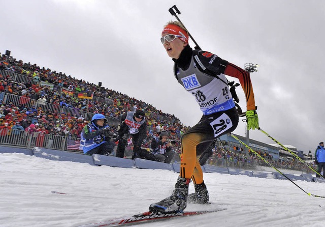 Beim Biathlon-Weltcup in Oberhof demon...er mit den Weltbesten mithalten kann.   | Foto: DPA