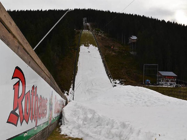 Das soll reichen: Im Schanzenauslauf l...n am 7./8. Februar belegt werden soll.  | Foto: bachmann