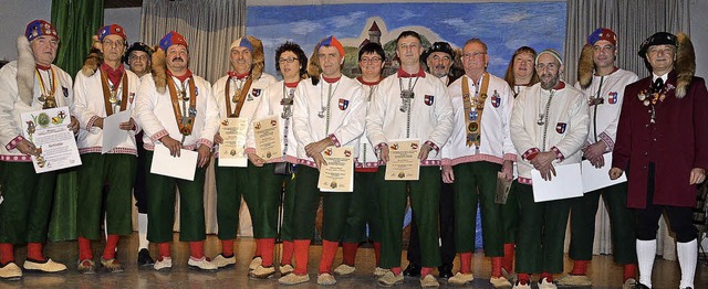 Ehrungen beim Festakt der Bleichheimer...tagabend ber die Narrenzunft  nieder.  | Foto: Jrg Schimanski