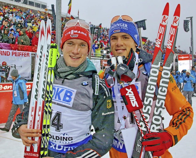 Benedikt Doll (links) mit seinem Teamk...m Skiinternat Furtwangen ausgebildet.   | Foto: Joachim Hahne