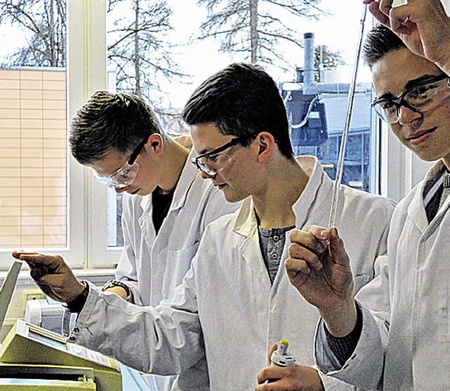 Junge Forscher des Frstenberggymnasiums in Aktion.  | Foto: Schule