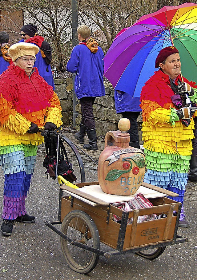 Der Leiterwagen mit dem Calvados war immer dabei!  | Foto: Jutta Binner-Schwarz