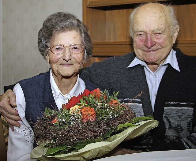 Josef und Paula Schtzle aus Oberberge...nd bereits seit 65 Jahren verheiratet.  | Foto: Herbert Trogus