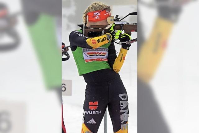 Annika Knoll beim Weltcup in Antholz