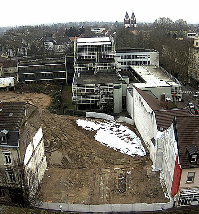 Blick aufs Areal fr den Sparkassen-Ne...er Baustellen- Webcam der Sparkasse.    | Foto: Sparkasse Offenburg/ortenau