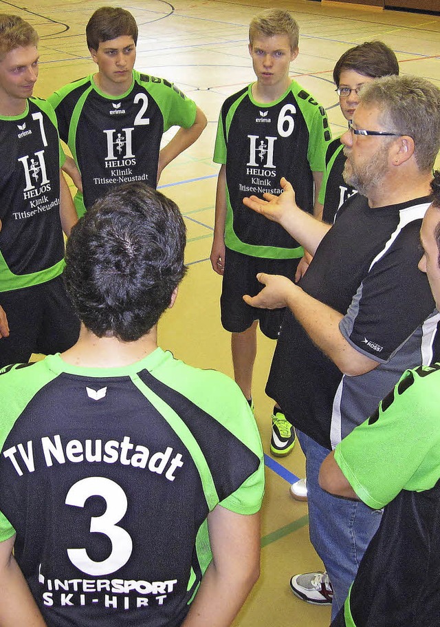 Die Neustdter Volleyballer um Trainer...teten mit zwei Siegen ins neue Jahr .   | Foto: mutter