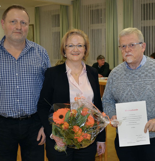 Ehrungen im Ortschaftsrat Herten: Matt...d Helmut Wolpensinger seit 20 Jahren.   | Foto: Heinz Vollmar