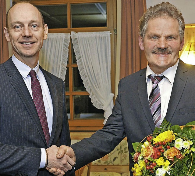 Lothar Heine (rechts) mit Geschftsfhrer Bernd Schilling.  | Foto: IMS Gear