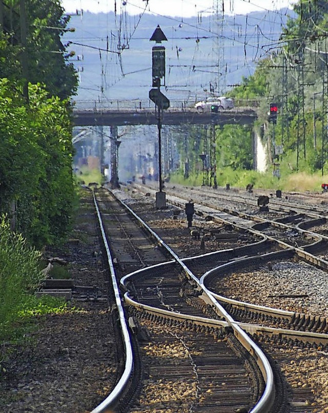 Wenn sich Stadt und Bahn nicht einig w...fr den Abriss der  Festhallenbrcke.   | Foto: Lauber