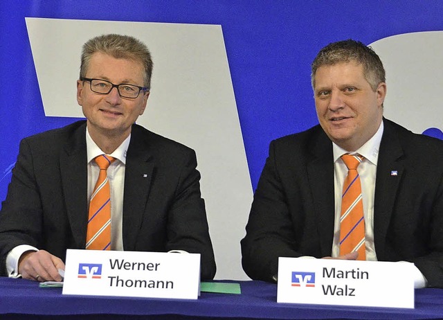 Zufrieden mit dem Geschftsergebnis 20...ehra, Werner Thomann und Martin Walz.   | Foto: Axel Kremp