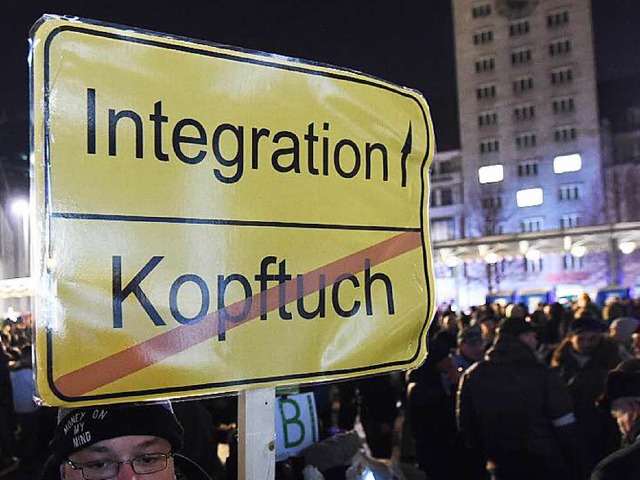 So demonstrierte Pegida in Leipzig.  | Foto: dpa