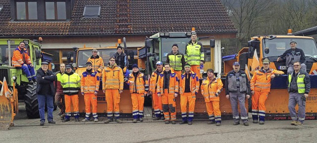 Die Mitarbeiter des  Winterdienstes  der Technischen Betriebe Waldkirch.   | Foto: Stadt