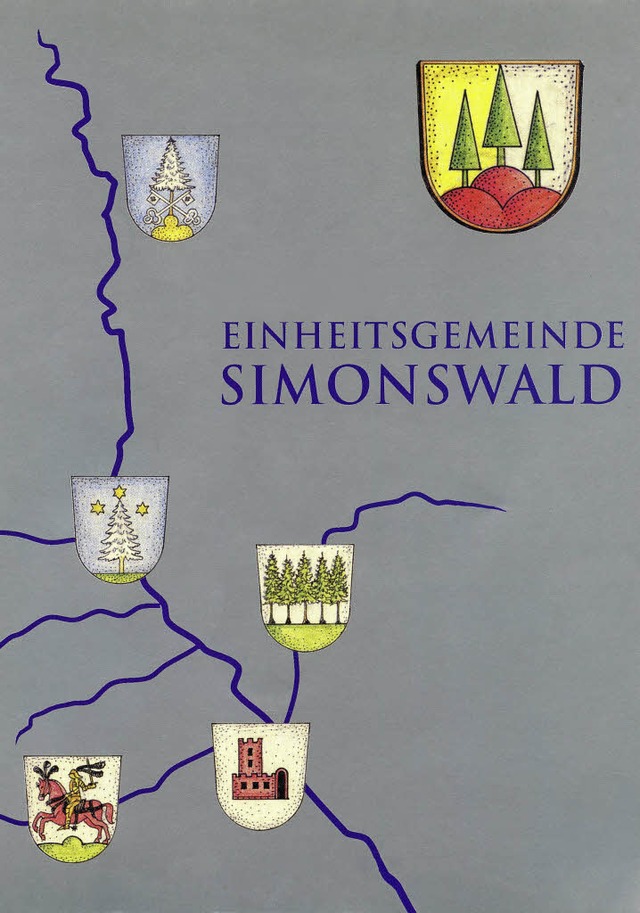 Die Wappen der Ortsteile Haslach-Simon...und das heutige Wappen von Simonswald   | Foto: Buch:25 Jahre Einheitsgemeinde