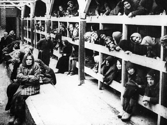 Wer nicht sofort vergast wurde, kam in...Gefangene im Lager Auschwitz-Birkenau   | Foto: dpa