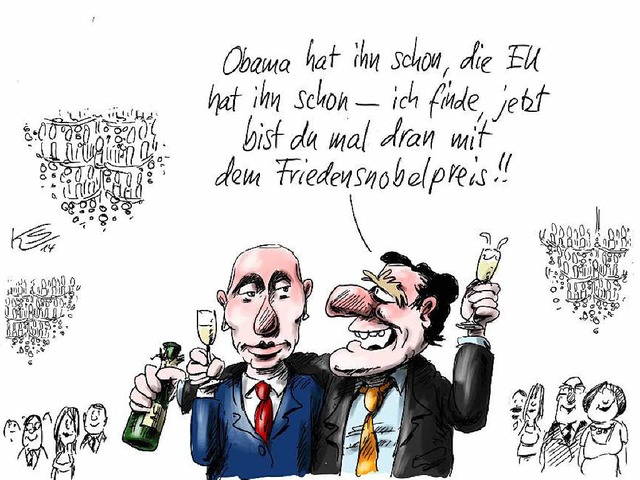 Die ausgezeichnete Karikatur vom April 2014.  | Foto: karikatur: stuttmann