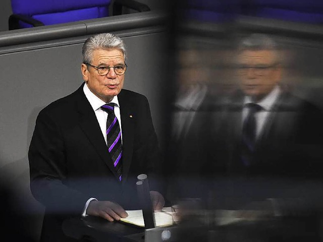 Gauck: &#8222;Die moralische Pflicht erfllt sich nicht nur im Erinnern&#8220;  | Foto: AFP