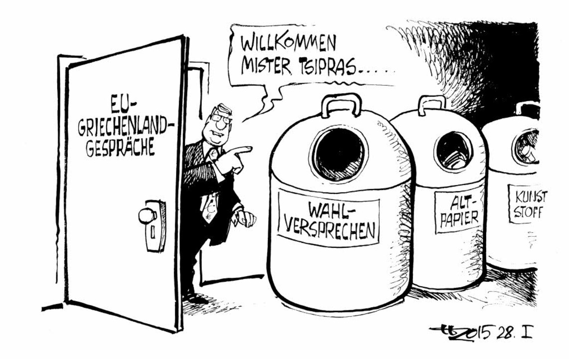 Müll bitte hier Karikaturen Badische Zeitung