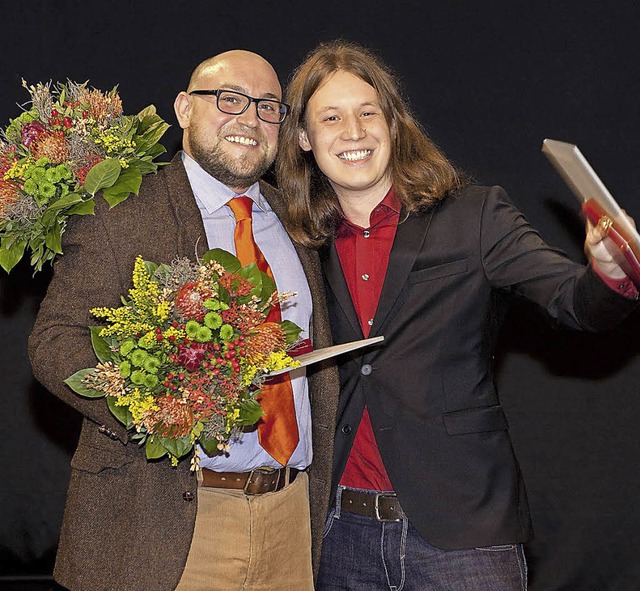 Der Lahrer Pirmin Styrnol (rechts) zus...g einen ersten Preis erhalten haben.    | Foto: Michaela Obermair