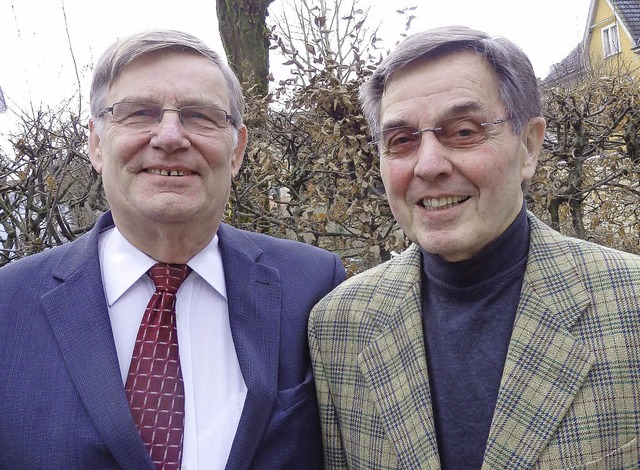 Der Landesvorsitzende Dieter Berberich...Vorsitzenden des Kreisverbands Lrrach  | Foto: Johanna Hgg