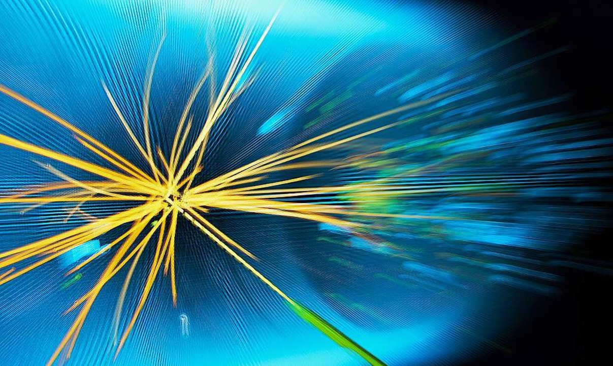 Modellbild einer Teilchenkollision in einem Cern-Beschleuniger   | Foto: AFP