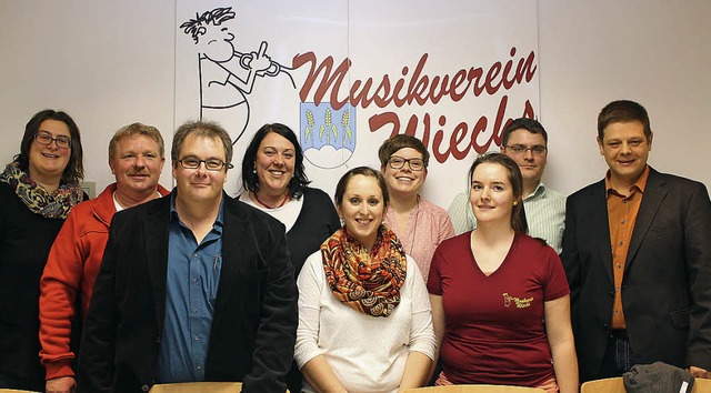 Der neu formierte Vorstand des Musikve...hulz und Peter Zimmermann (von links).  | Foto: Anja Bertsch