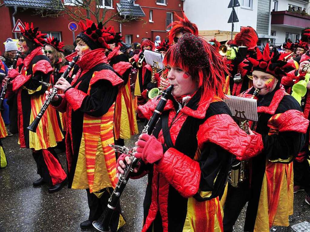 Fasnetumzug St. Georgen Musikzug der Feuerwehr Freiburg