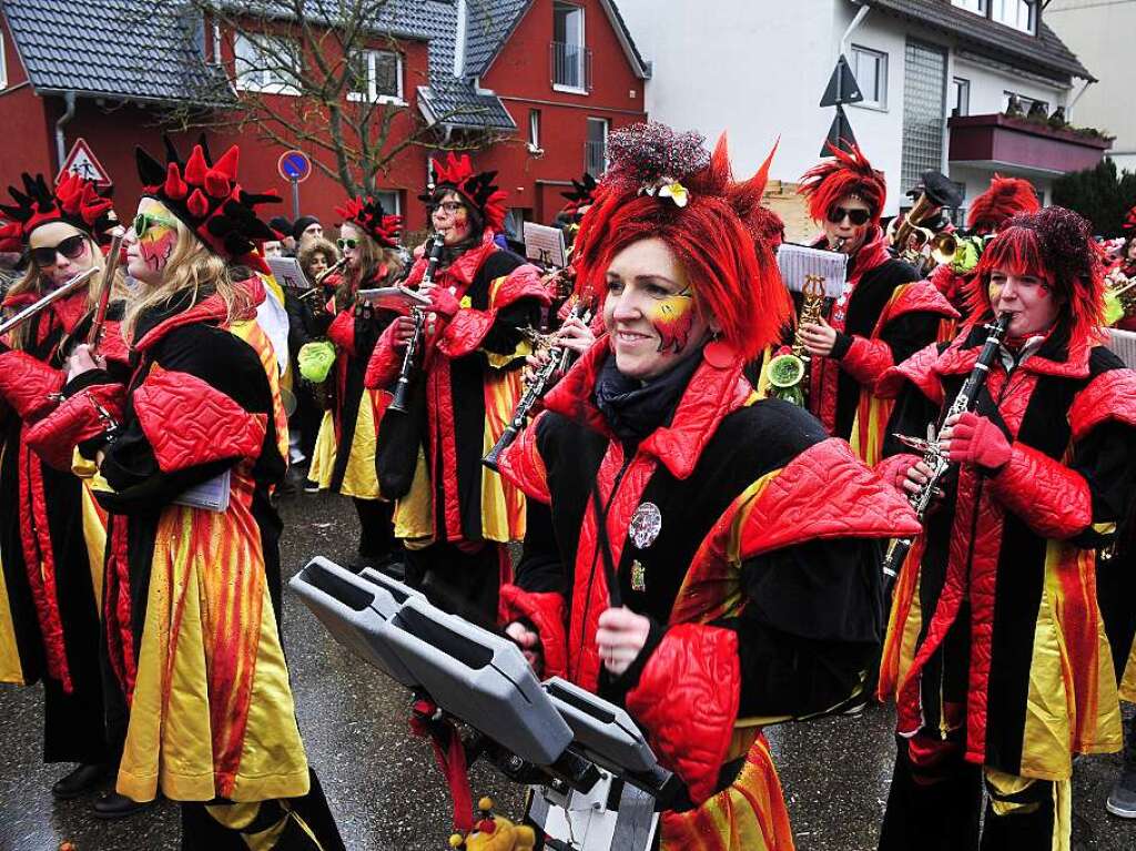 Fasnetumzug St. Georgen Musikzug der Feuerwehr Freiburg