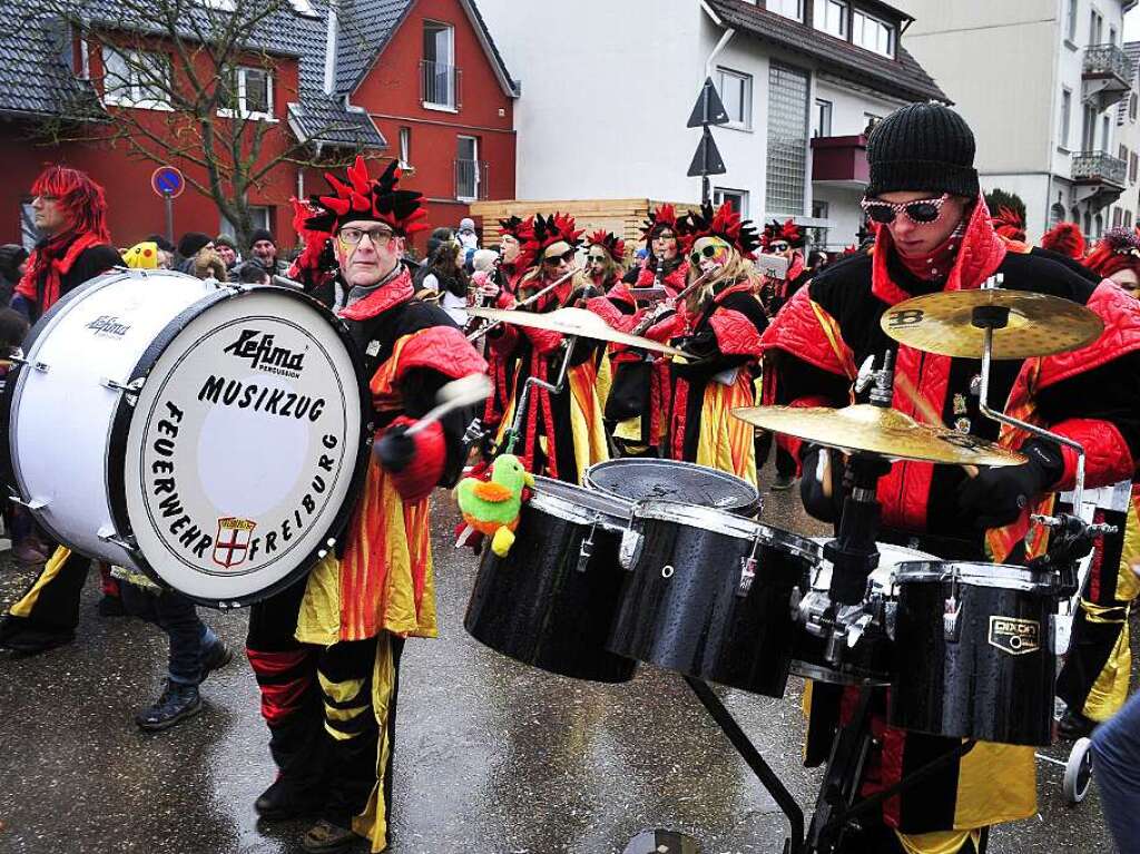 Fasnetumzug St. Georgen Musikzug der Feuerwehr Freiburg