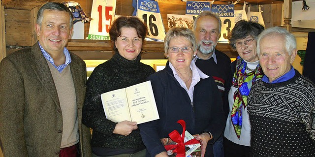 Siegerehrung beim Gewinnspiel &#8222;A...reis) und Olympiasieger Georg Thoma.    | Foto: DIETER MAURER