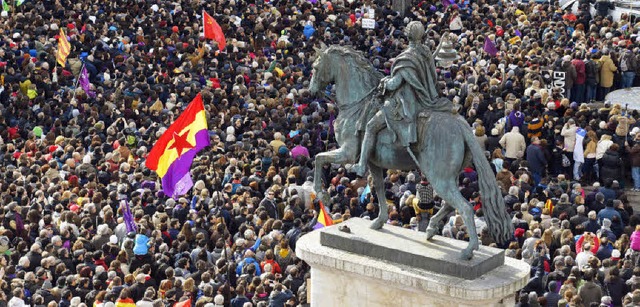 Grodemo in Madrid:  In Spanien findet... sympathisiert,  immer mehr Anhnger.   | Foto: AFP