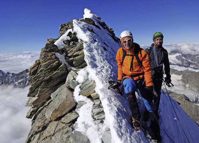 Martin Siefermann und Florian Zink auf dem Gipfel des Matterhorns   | Foto: privat