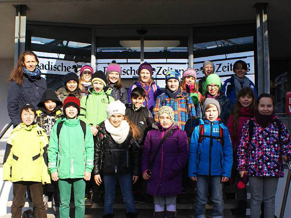 Die Klasse 4c Michael-Friedrich-Wild-Grundschule aus Mllheim mit der Lehrerin Frau Gabriele Kienle