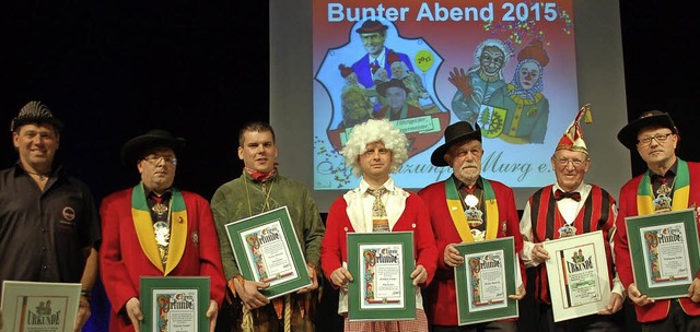Fr ihr Engagement zum Wohl der Narren...nd Wolfgang Lthe (von links) geehrt.   | Foto:  HILDEGARD SIEBOLD