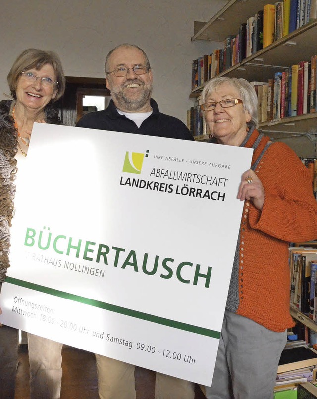 Dem ehrenamtlichen Team des Bchertaus...Huber, Wolfgang Ehrl, Barbara Kckens   | Foto: Archiv: Ingrid Bhm-Jacob